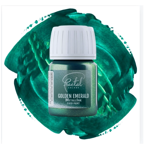 Barwnik spożywczy w płynie zielony metaliczny jadalna farbka fractal golden emerald  30g